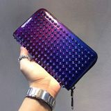 クリスチャン・ルブタン 長財布 パネトーネ スパイク ブルーグラデーション エナメル ラウンドファスナー長財布 3155047 Christian Louboutin 財布