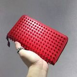 未使用品 Christian louboutin クリスチャンルブタン パネトーネスパイクラウンドファスナー長財布 3135103R080 本革 OEILLET レディース