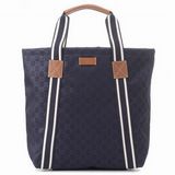 グッチ/GUCCI バッグ メンズ ナイロングッチシマ トートバッグ ネイビー×ブラウン×ホワイト 189669-KBT5G-4099