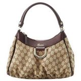 GUCCI/グッチ D GOLD定番キャンバスGG柄Dリング付きホーボーミディアムバッグハンドバッグ 190525 F4C2G 9757