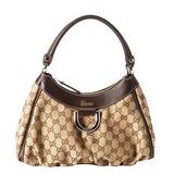 GUCCI/グッチ D GOLD定番キャンバスGG柄Dリング付きホーボーミディアムバッグ ハンドバッグ 190525 FFPAG 9643