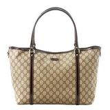GUCCI グッチトートバッグ PVCキャンバス+カーフ ベージュ/ダークブラウン 197953 FP1JG 8552
