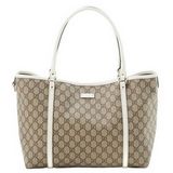 GUCCI グッチトートバッグ PVCキャンバス+カーフ ベージュ/ホワイト 197953 FP1JG 9761