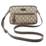 グッチ GUCCI 斜め掛け ショルダー バッグ 201447 FCIEG 9643 PVCキャンバス+カーフ (ベージュ×ダークブラウン)