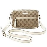 グッチ GUCCI 斜め掛け ショルダー バッグ 201447 FCIEK 9761 PVCコーティングキャンバス×レザー (ベージュ、アイボリー)